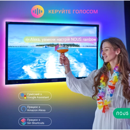 Умная светодиодная лента Nous F9 2м RGBIC Wi-Fi фото 3