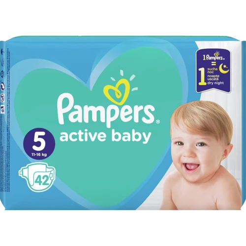 Подгузники Pampers Active Baby Junior Размер 5 (11-16 кг) 42 шт (8001090950178): Размер подгузника 5 (XL)