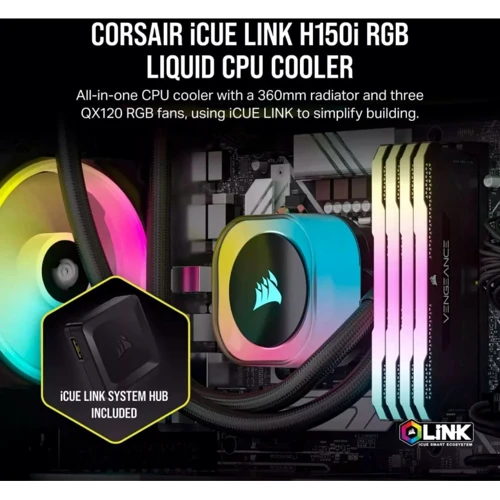 Кулер Corsair iCUE Link H150i RGB AIO Liquid CPU Cooler Black (CW-9061003-WW): Тип підшипника гидродинамический