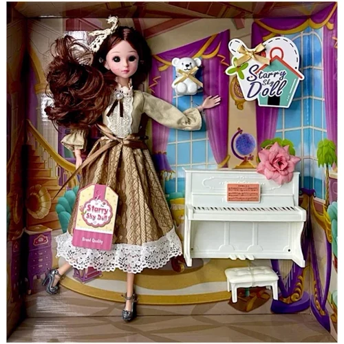 Лялька Starry Sky Doll Зоряне небо з ведмедиком та аксесуарами, 30 см (SK 024 C)