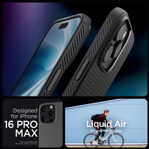 Чехол для iPhone Spigen Liquid Air Matte Black (ACS07988) for iPhone 16 Pro Max фото 18
