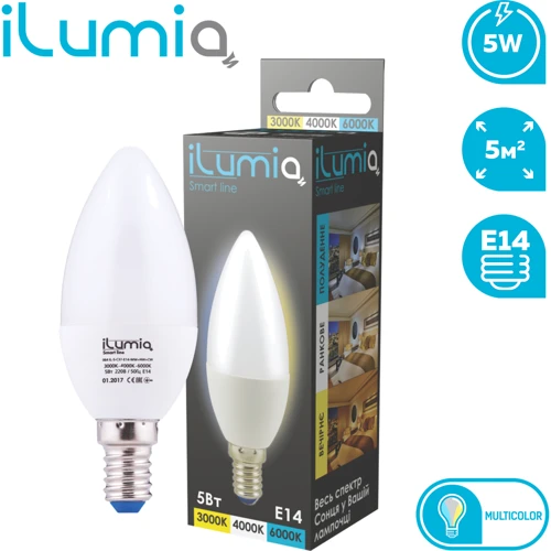 Набор ламп 4шт Ilumia 064 IL-5-С37-Е14-WW+NW+CW 500Лм, 5Вт, все цветов. температуры (LP6973)