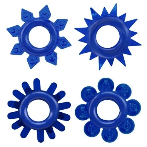 Набор из 4 эрекционных колец Chisa Get Lock Cock Rings Set Blue: Производитель CHISA