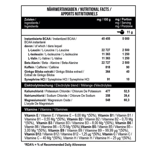 Амінокислота для спорту MST Nutrition BCAA Energy 330 g /30 servings/ Lemon: Смак Лимон