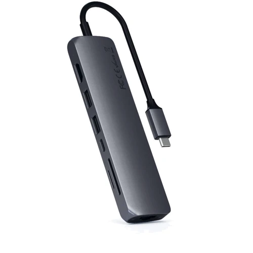 Адаптер Satechi Adapter USB-C to 2xUSB3.0+HDMI+USB-C+RJ45+SD Space Gray (ST-UCSMA3M)