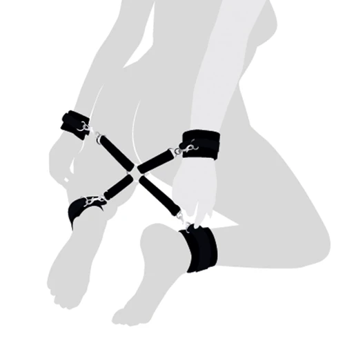 Крестовина из натуральной кожи Art of Sex - 4 Way Connector (черный)