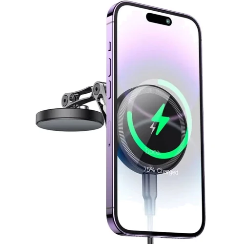 Тримач Hoco Car Holder Wireless Charger Magnetic HW26 15W Black: Особливості С зарядкой, MagSafe, автодержатель, wireless charging