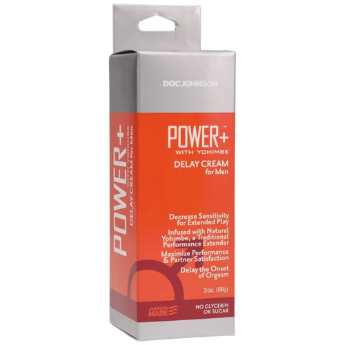 Мощный крем-пролонгатор с экстрактом Йохимбе Doc Johnson Power+ with Yohimbe Delay Cream For Men (56 грамм)