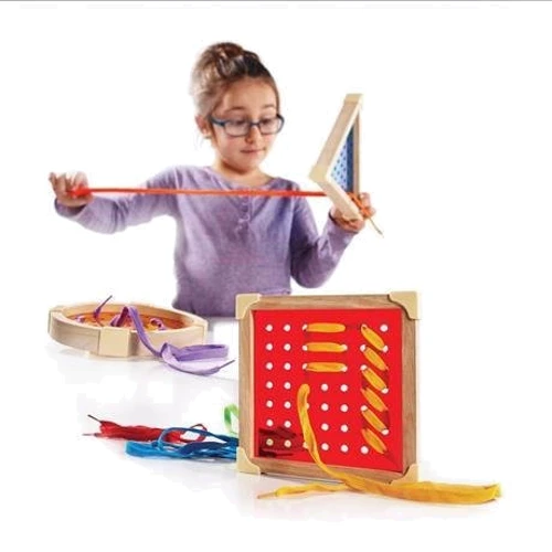 Шнурівка Guidecraft Manipulatives Геометрія (G6801): Призначення іграшки Розвиток уяви, Дрібна моторика, Координація рухів, Творчий розвиток