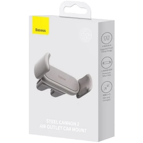 Держатель Baseus Car Holder Air Vent Steel Cannon 2 Creamy White (SUGP000002) фото 5