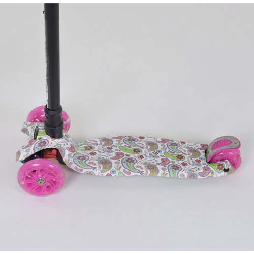 Самокат трехколесный MAXI "Best Scooter" пластмассовый, трубка руля алюминиевая Pink/White/Black (83270): Максимальная допустимая нагрузка, кг 60