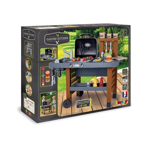 Ігровий набір Smoby Toys Garden Kitchen Садове барбекю з регулюванням висоти (312004) фото 6