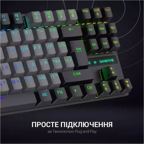 Клавиатура GamePro MK100B Blue Switch LED USB Black (MK100B) фото 9