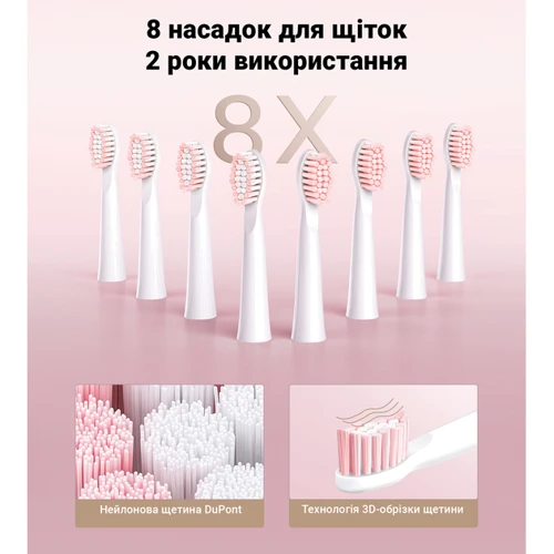 Зубная щетка Fairywill E11 pink: Технология чистки звуковая