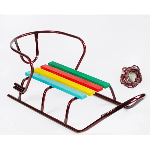 Санки Люкс Классик круглые полозья бордовые без ручки (141675): Производитель Noname