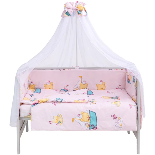 Комплект постельного белья Qvatro Gold RG-08 (медведи на кораблике) розовый (680938)