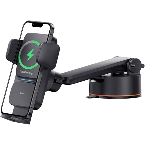 Держатель Baseus Car Holder Wireless Charger Wisdom 15W Black (CGZX000101): Особенности wireless charging, автодержатель