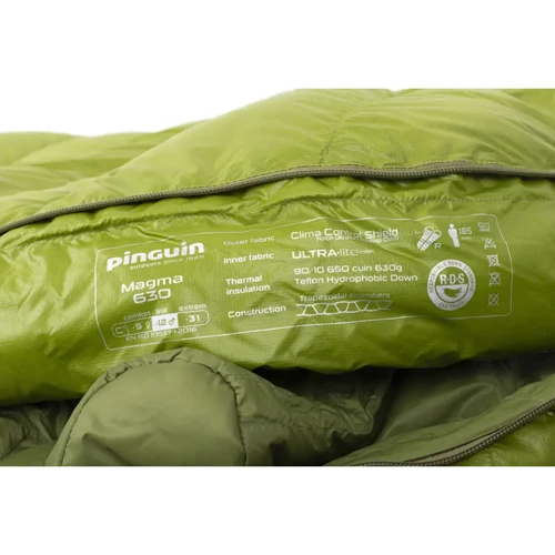 Спальний мішок Pinguin Magma 630 (-5/ -12°C) 195 см Right Zip Green (PNG 243444): Довжина 195 см