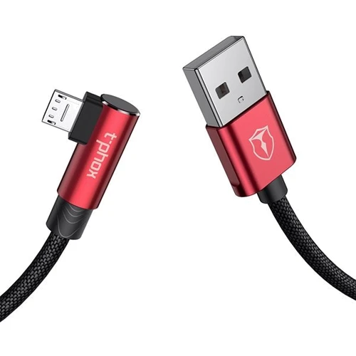 Кабель T-PHOX USB Cable to microUSB Champion Gaming 3A 1.2m Black/Red (T-L804 Black/Red): Тип USB Cable - microUSB
