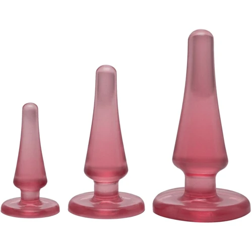 Набор анальных пробок Doc Johnson Crystal Jellies Anal Initiation Kit - Pink