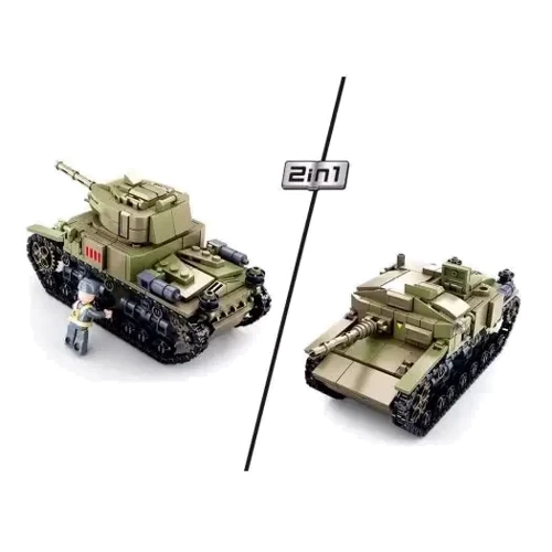 Конструктор Sluban Армія Військовий італійський танк M14/41 (M38-B0711): Кількість деталей, шт. 463
