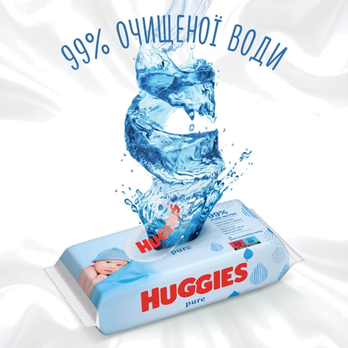 Детские влажные салфетки Huggies Ultra Comfort Pure 56 х 3 шт (5029053550091) фото 4