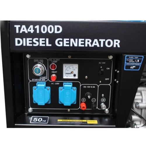 Генератор TAGRED TA4100D 3.6/4.1 КВТ: Тип електростанції дизельный