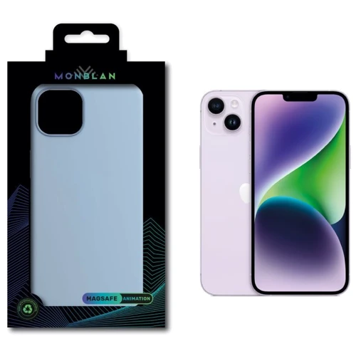 Чохол для iPhone Monblan Silicone Case з Animation & MagSafe Blue Fog для iPhone 13