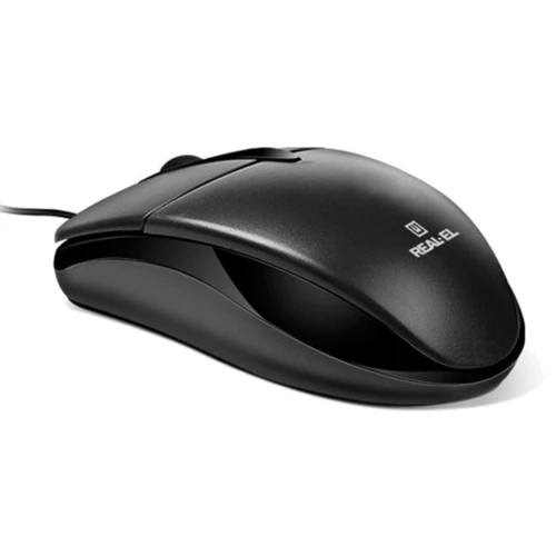 Мышь REAL-EL RM-211, USB, black: Количество кнопок 3