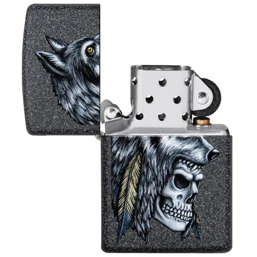 Зажигалка Zippo Wolf Skull Feather Design 29863 фото 3