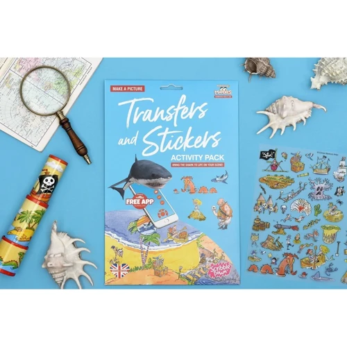 Набор переводных наклеек Scribble Down с онлайн приложением Остров пиратских сокровищ
