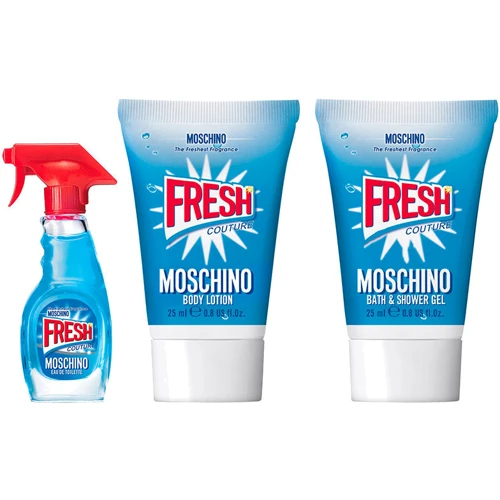 Moschino Fresh Couture (туалетная вода 5 мл +лосьон для тела 25 мл + гель для душа 25 мл) (женские) туалетная вода 5+25+25 мл. Набор