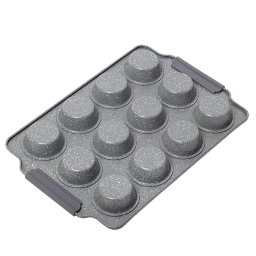 Форма Kamille для маффинов серый 38х26х3 см (KM-6039-GY): Материал Сталь