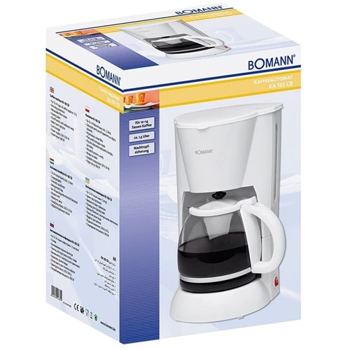 Кофеварка Bomann КА 183 CB white: Габариты, см 24.3x20.3x34.3