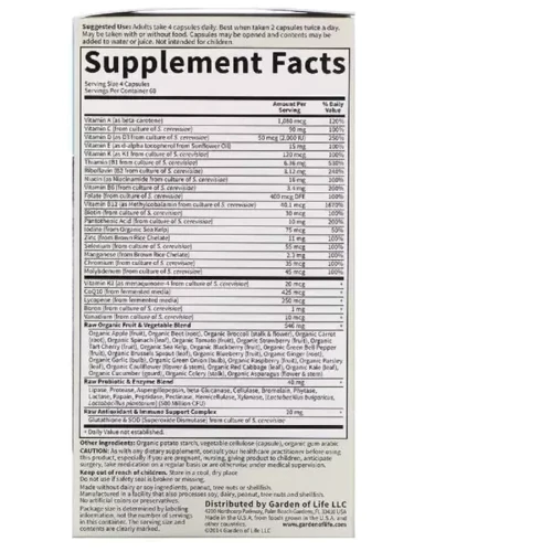 Garden of Life Vitamin Code 50 & Wiser Men Мультивитамины для Мужчин 50+ 240 капсул: Тип Мультивитамины