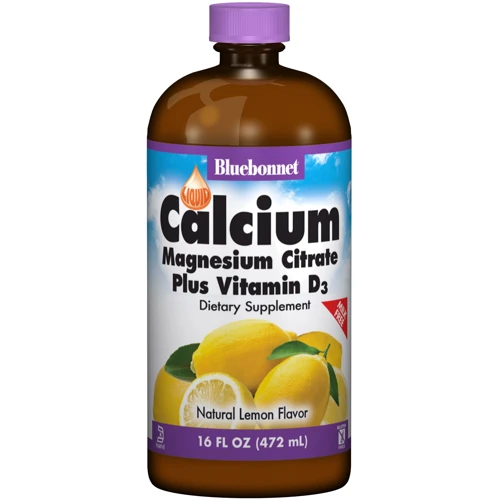 Bluebonnet Nutrition Calcium Magnesium Citrate + Vitamin D3, Natural Lemon Flavor, 16 oz (472 ml) (BLB0688)