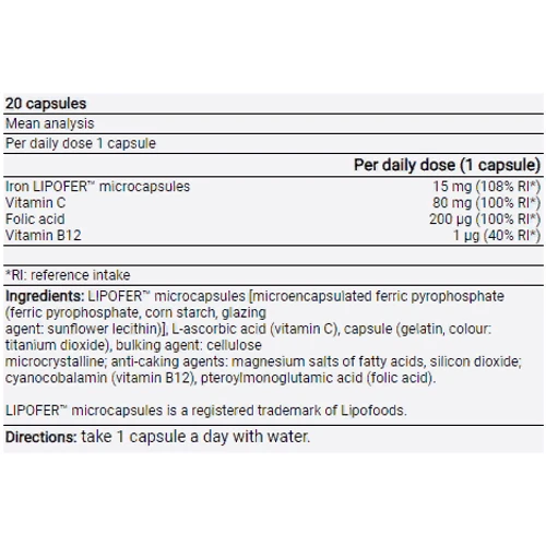 Yamamoto Nutrition Liposomal Iron 20 capsules: Форма випуску Капсулы