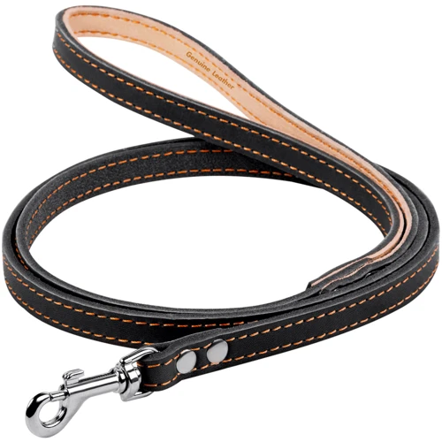 Поводок одинарный Collar с прошивкой 12 мм 122 см черный (04481)