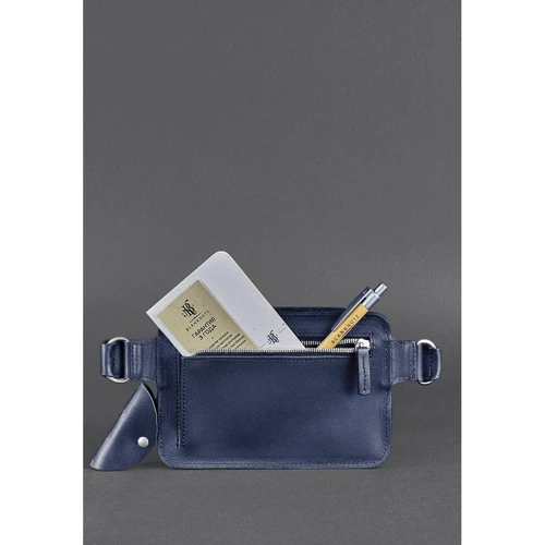 Женская поясная сумка Dropbag Mini BlankNote темно-синяя (BN-BAG-6-navy-blue): Фактура Матовая, Гладкая