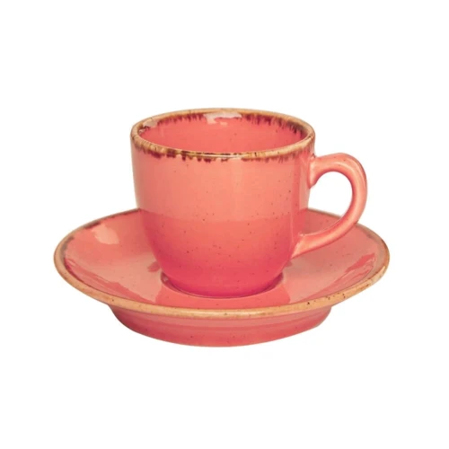 Чашка кофейная Porland Seasons Orange с блюдцем в наборе 80 мл (213-212109.O)