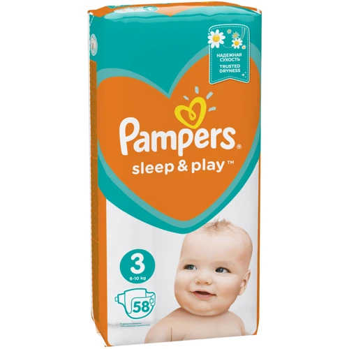 Подгузники Pampers Sleep & Play Midi Размер 3 (6-10 кг), 58 шт (4015400224211) фото 9