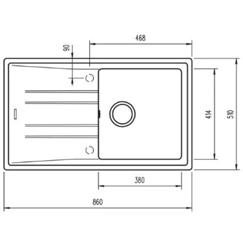 Кухонная мойка Teka STONE 50 B-TG 1B 1D 115330017 черный металлик: Материал Гранит