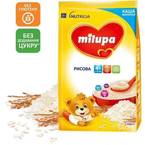 Milupa каша молочная 210 г рисовая от 4 мес.: Тип Каши молочные