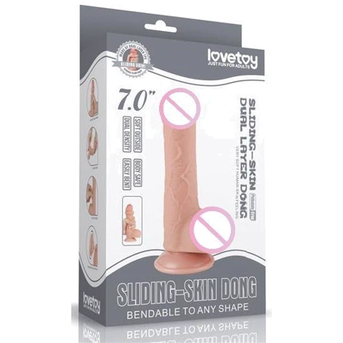 Фаллоимитатор LoveToy Sliding-Skin Dual Layer Dong 7" Flesh