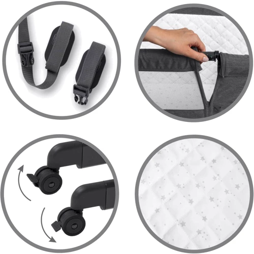 Приставная кроватка Kidwell Snuzzy Dark Grey