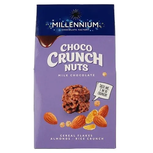 Конфеты Millennium Choco Crunch Cereal flakes-almonds-rice crunch шоколадные 100 г (4820240031178)