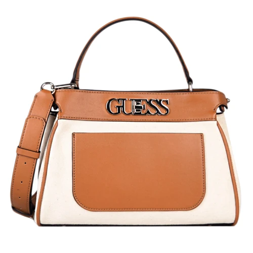 Женская сумка тоут Guess Uptown Chic Turnlock Satchel коньячная (HWHG7301050-COG)