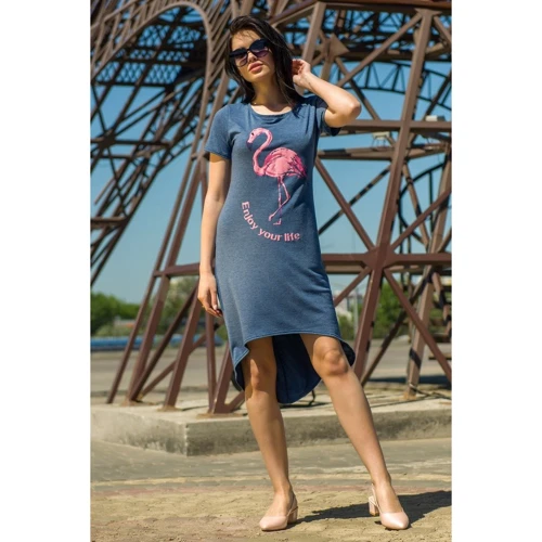 Платье FLFashion Блуа ЗПБ 1142 48 синее повседневное до середины бедра