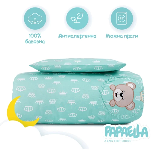 Комплект постельного белья Papaella Корона для младенцев, мята (8-33344) фото 3
