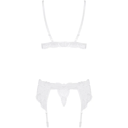 Эротический кружевной комплект Obsessive 810-SEG-2 set white S/M